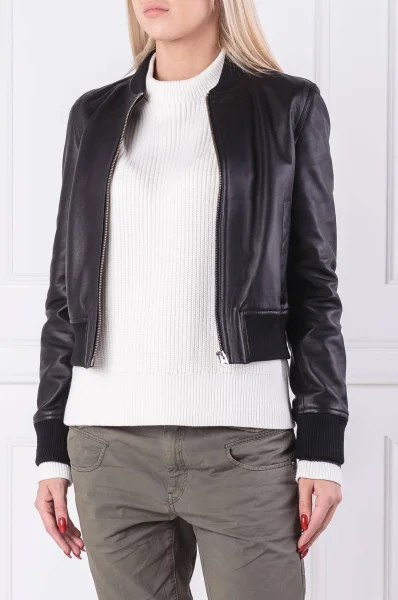 Skórzana kurtka | Regular Fit Calvin Klein czarny